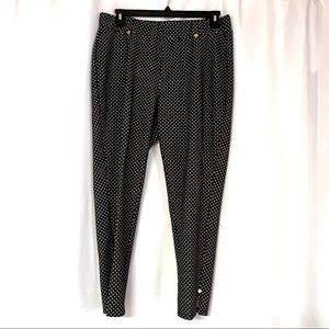 MICHAEL KORS blue white polka dot casual pants women, size XL.